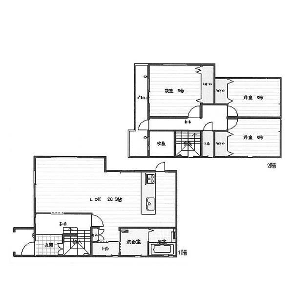 Floor plan. 45 million yen, 3LDK, Land area 118.87 sq m , Building area 106.82 sq m