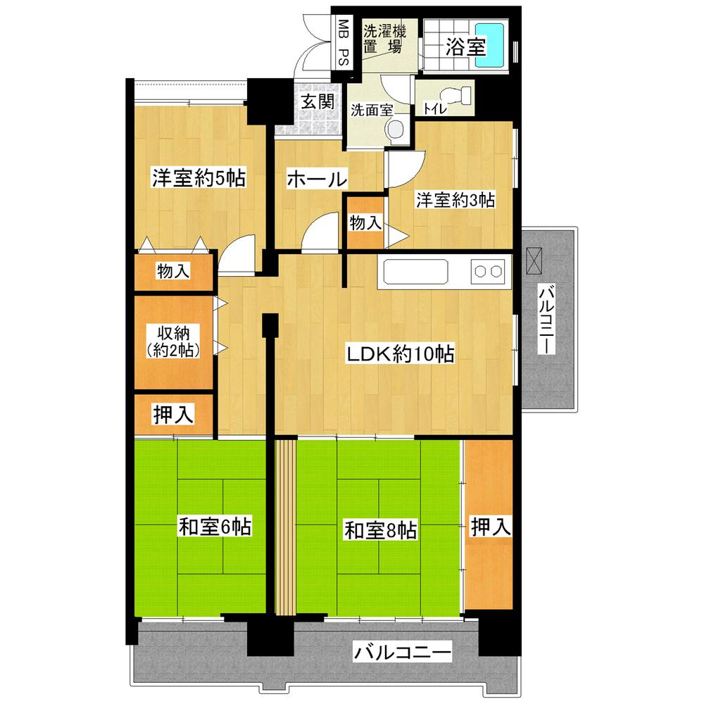 Floor plan. 4LDK + S (storeroom), Price 18.9 million yen, Occupied area 97.21 sq m , Balcony area 17.51 sq m