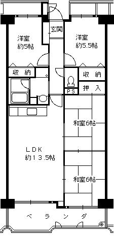 Floor plan. 4LDK, Price 16.8 million yen, Footprint 77.4 sq m , Balcony area 10.47 sq m
