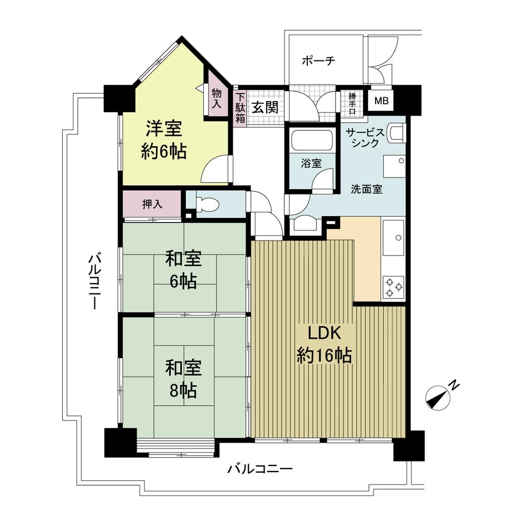 Floor plan. 3LDK, Price 17.8 million yen, Occupied area 82.19 sq m , Balcony area 27.82 sq m