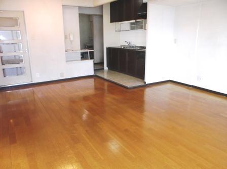 Living. Bright light brown flooring calm