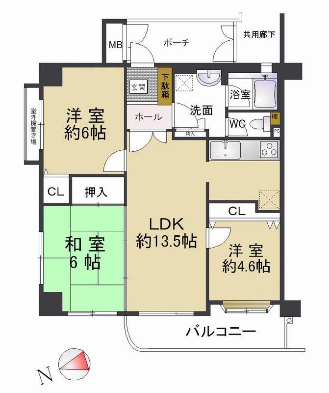 Floor plan. Easy-to-use sorting Floor Wide balcony Kitchen became a different space is attractive