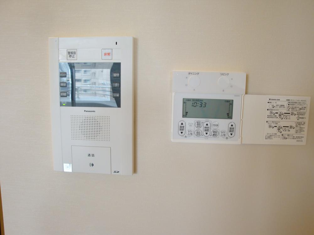 Security equipment. Controller of the monitor with intercom and floor heating