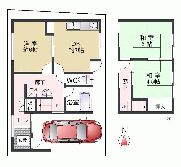 Floor plan. 27,800,000 yen, 3DK, Land area 65.48 sq m , Building area 69.39 sq m