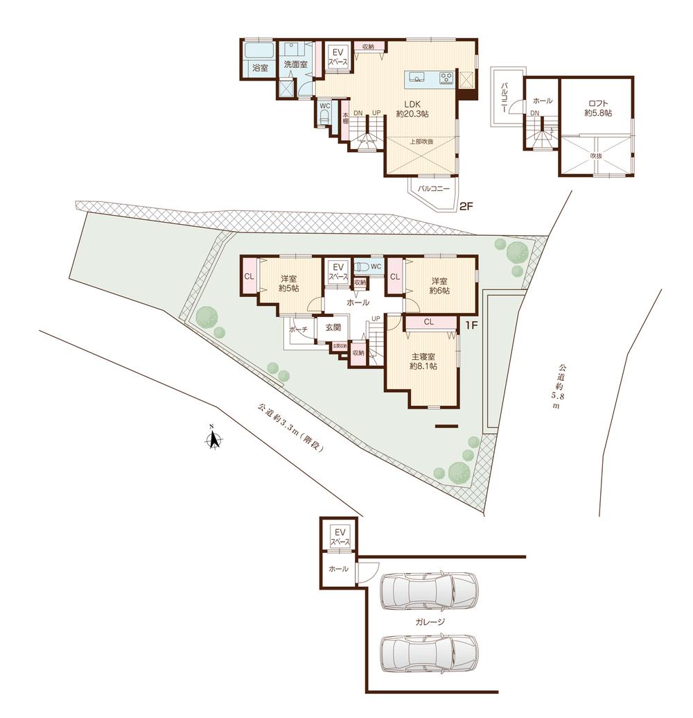 Floor plan. 56,800,000 yen, 3LDK + S (storeroom), Land area 169.68 sq m , Building area 155.18 sq m