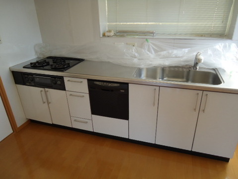 Kitchen. Gas 3-burner stove, Dishwasher