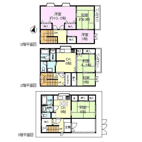 Floor plan. 24,800,000 yen, 4DDKK, Land area 63.56 sq m , Building area 126.81 sq m