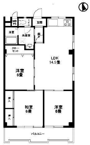 Floor plan. 3LDK, Price 13.8 million yen, Footprint 71.5 sq m , Balcony area 7.2 sq m