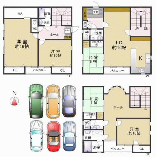 Floor plan. 42,800,000 yen, 5LDK, Land area 311.25 sq m , Building area 218.21 sq m land area of ​​approximately 94.15 square meters Yang per good there is no building blocking the south side! You can enjoy views overlooking the sea