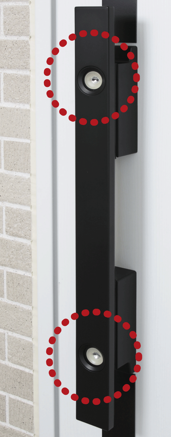 Security.  [Double Rock] Entrance door, Double-lock design having a keyhole in two places. We further enhance the security of (same specifications)