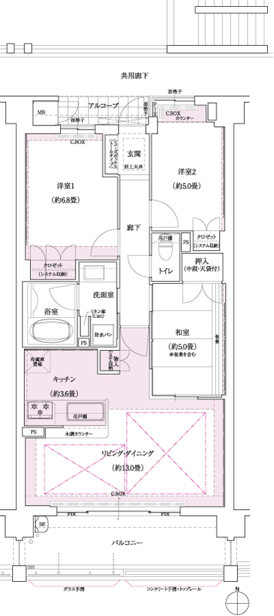 Floor: 3LDK, occupied area: 74.13 sq m, Price: 42,246,000 yen