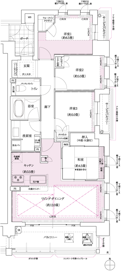 Floor: 4LDK, occupied area: 86.09 sq m, Price: 55,188,000 yen ・ 62,388,000 yen
