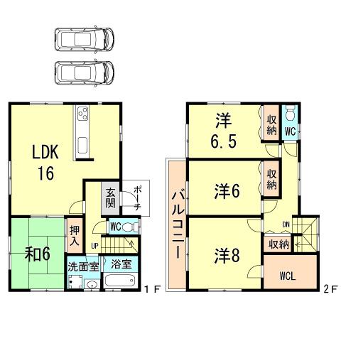 Floor plan. 48,800,000 yen, 4LDK, Land area 203.17 sq m , Building area 105.98 sq m