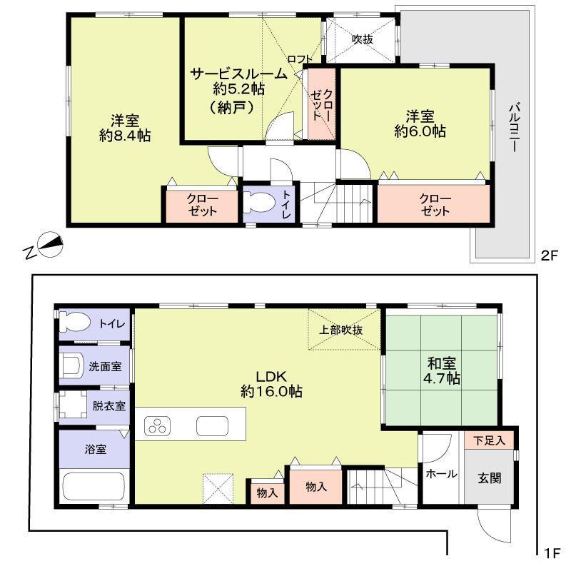 Floor plan. 39,800,000 yen, 3LDK + S (storeroom), Land area 98.98 sq m , Building area 90.71 sq m