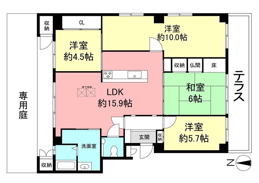 Floor plan. 4LDK, Price 17.8 million yen, Occupied area 96.71 sq m