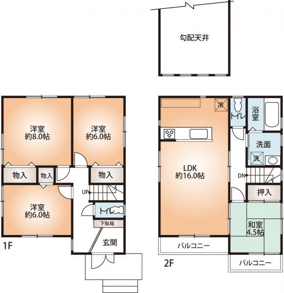 Floor plan. 42,800,000 yen, 4LDK, Land area 120.2 sq m , Building area 95.58 sq m floor plan