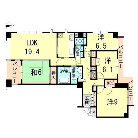 Floor plan. 4LDK, Price 37,800,000 yen, Footprint 110.75 sq m , Balcony area 14.1 sq m