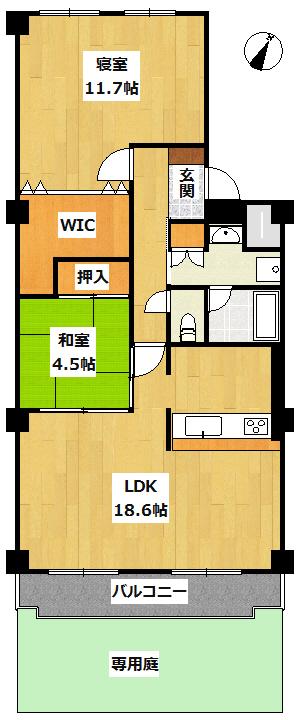 Floor plan. 2LDK + S (storeroom), Price 19,800,000 yen, Occupied area 87.78 sq m , Balcony area 14.27 sq m