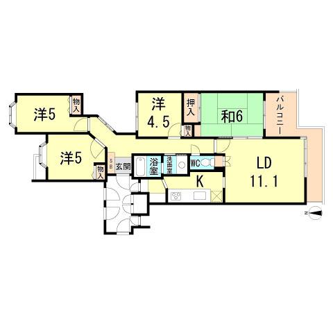 Floor plan. 4LDK, Price 15.6 million yen, Occupied area 80.27 sq m , Balcony area 10.8 sq m