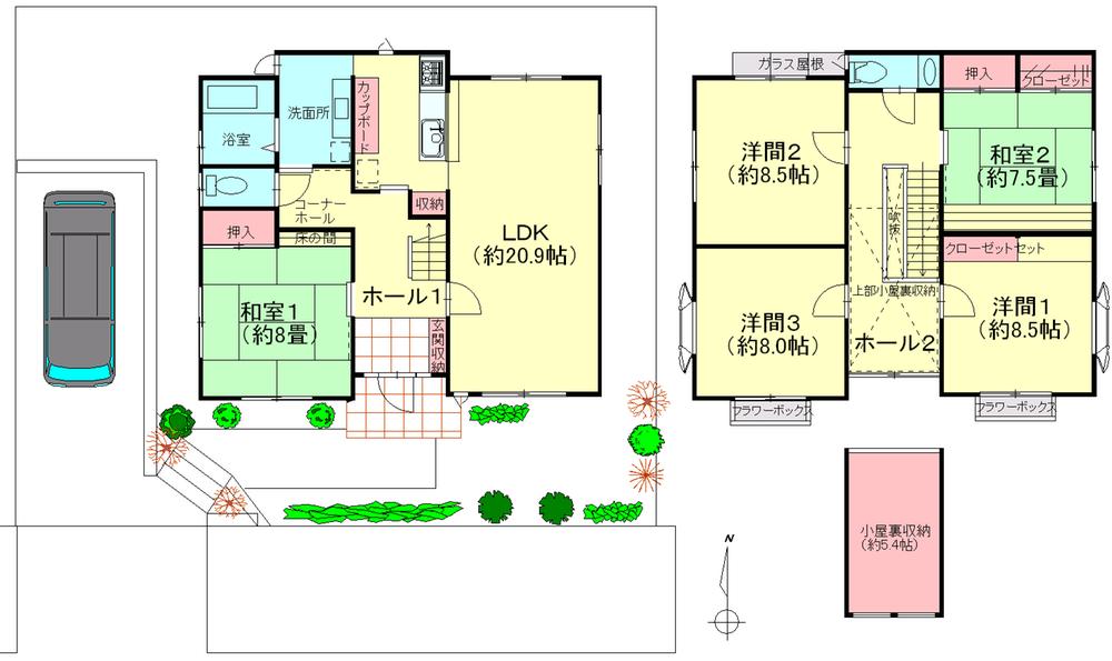Floor plan. 19,800,000 yen, 5LDK, Land area 193.62 sq m , Building area 145.63 sq m