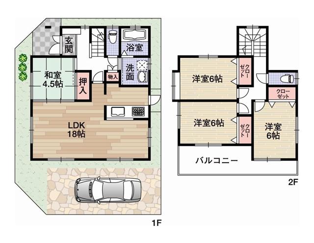 Floor plan. 41,800,000 yen, 4LDK, Land area 98.04 sq m , Building area 100.63 sq m