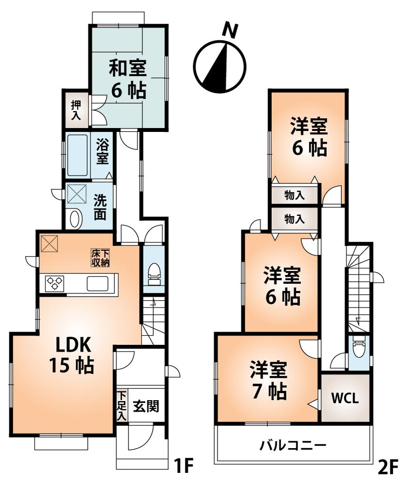 Floor plan. (A Building), Price 21,800,000 yen, 4LDK, Land area 165.2 sq m , Building area 104.33 sq m