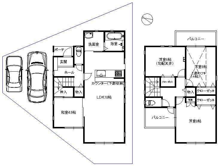 Floor plan. 33,600,000 yen, 4LDK, Land area 105.16 sq m , Building area 98.82 sq m 23 issue areas Floor Plan