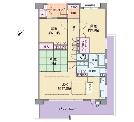 Floor plan. 3LDK, Price 24,800,000 yen, Occupied area 92.86 sq m , Balcony area 29.12 sq m 92.86 sq m , 3LDK, Corner room, 5 floor