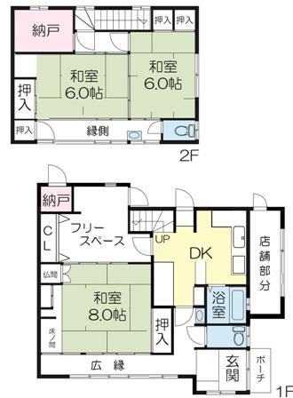 Floor plan. 38 million yen, 3DK + S (storeroom), Land area 141.14 sq m , Building area 116.5 sq m