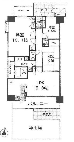 Floor plan. 3LDK, Price 32,500,000 yen, Occupied area 88.06 sq m , Balcony area 16.41 sq m