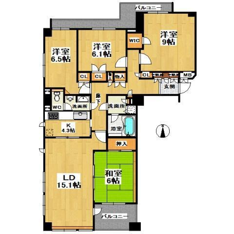 Floor plan. 4LDK, Price 41,800,000 yen, Footprint 110.75 sq m , Balcony area 14.1 sq m