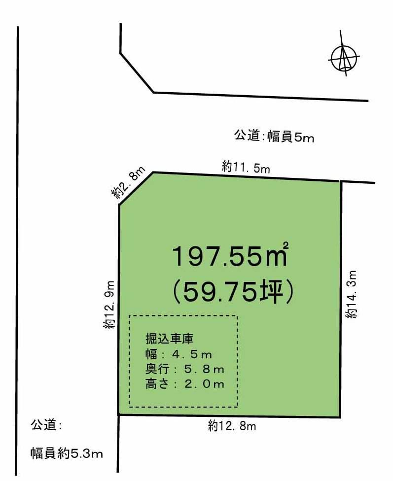 Compartment figure. Land price 35,800,000 yen, Land area 197.55 sq m