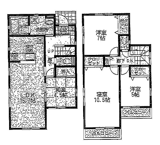 Floor plan. 33,800,000 yen, 4LDK, Land area 116.22 sq m , Building area 99.62 sq m 2 No. land