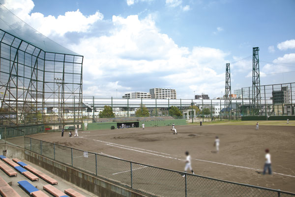 Surrounding environment. Tsumon Central Park baseball field (2-minute walk ・ About 90m)