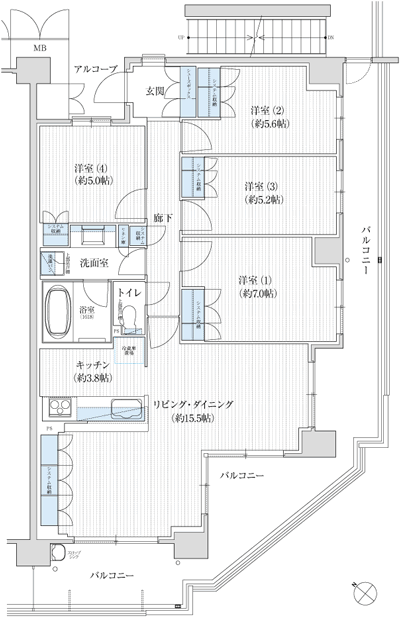 Floor: 4LDK, occupied area: 91.59 sq m, Price: 39,980,000 yen