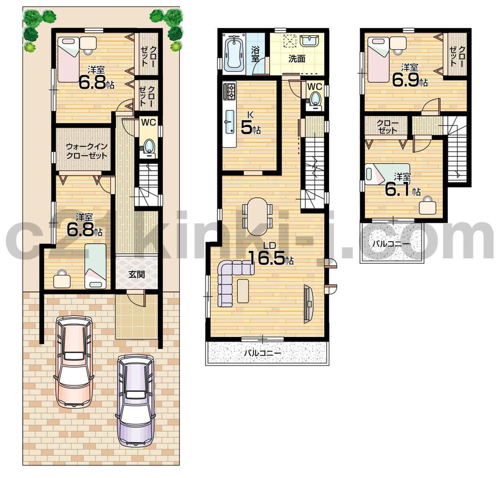 Floor plan. 46,300,000 yen, 4LDK + S (storeroom), Land area 90.04 sq m , Building area 134.95 sq m floor plan