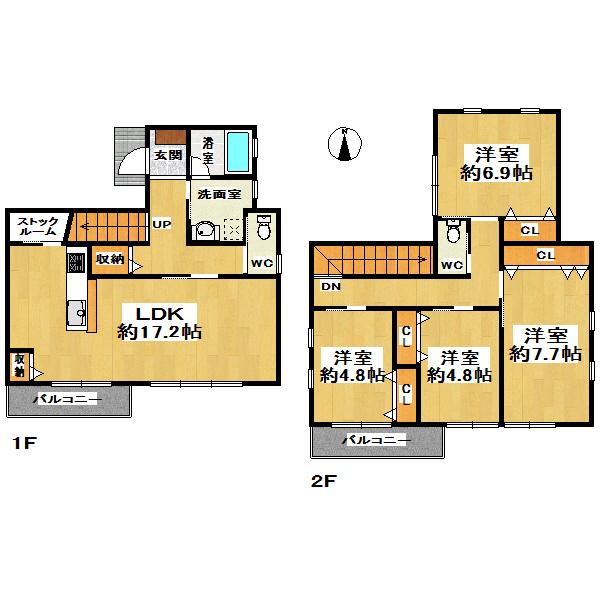 Floor plan. 49,300,000 yen, 4LDK, Land area 120 sq m , Building area 111 sq m