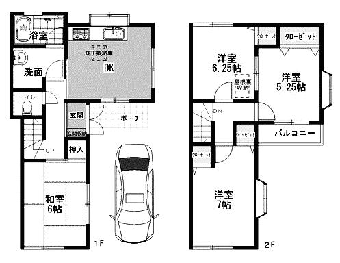 Floor plan. 24 million yen, 4DK, Land area 61.51 sq m , Building area 69.54 sq m