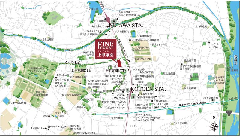 Local guide map. 1 minute short walk to the park, Walk to the Super 4 minutes, Educational facilities are also trimmed familiar, such as, Livable environment is in place (local guide map)