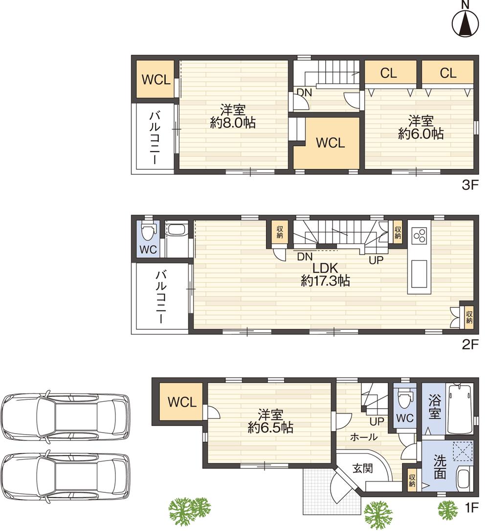 Floor plan. 41,800,000 yen, 3LDK, Land area 78.94 sq m , Floor plan of the building area 99.83 sq m All rooms 6 quires more leeway