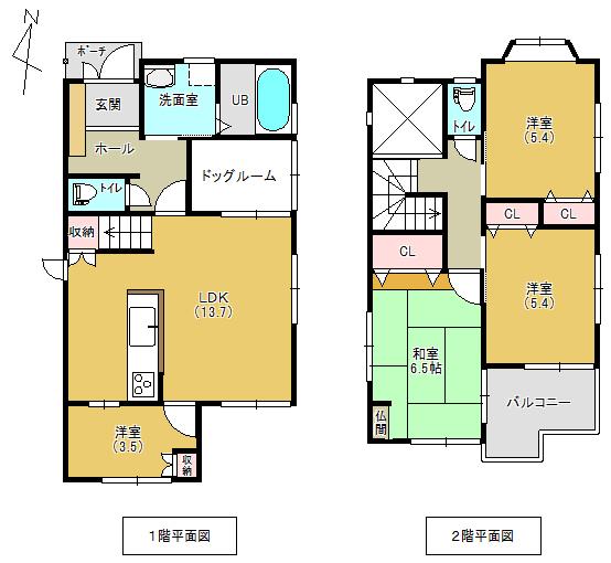 Floor plan. 19,800,000 yen, 4LDK + S (storeroom), Land area 150.1 sq m , Building area 89.84 sq m