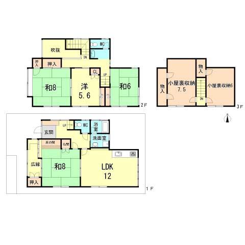 Floor plan. 39,800,000 yen, 4LDK+S, Land area 98.32 sq m , Building area 103.67 sq m