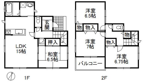 Floor plan. (E No. land), Price 21,800,000 yen, 4LDK, Land area 150.31 sq m , Building area 98.12 sq m