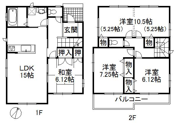 Floor plan. (H Building), Price 20.8 million yen, 4LDK, Land area 150 sq m , Building area 104.74 sq m