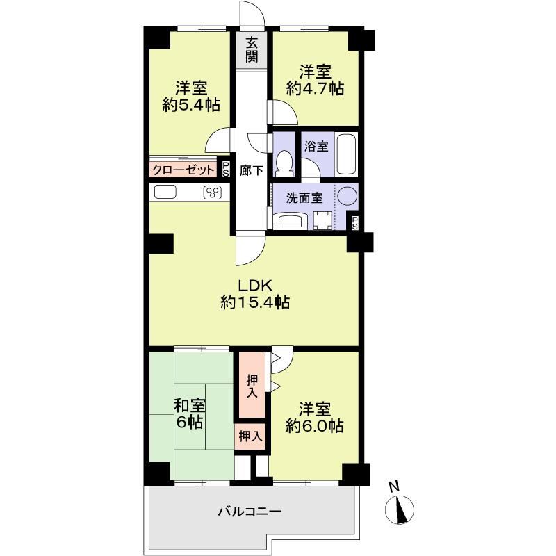 Floor plan. 4LDK, Price 17.8 million yen, Footprint 81.9 sq m , Balcony area 8.23 ​​sq m