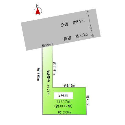 Compartment figure. Land price 37,800,000 yen, Land area 127.17 sq m