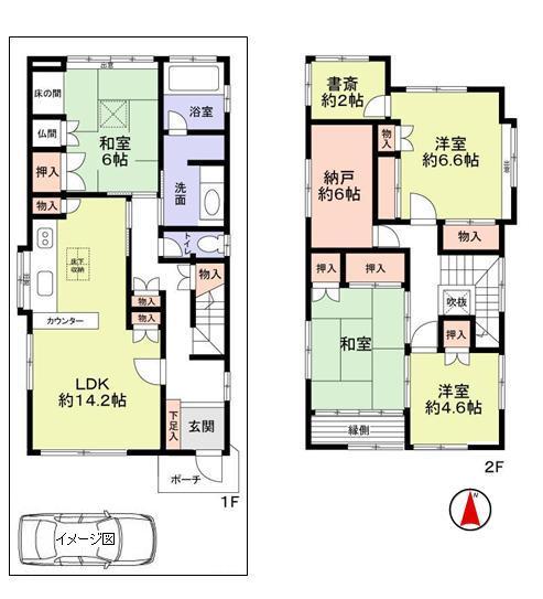Floor plan. 36,800,000 yen, 4LDK + S (storeroom), Land area 102.99 sq m , Building area 115.51 sq m