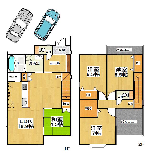 Floor plan. 42,900,000 yen, 4LDK, Land area 115.52 sq m , Building area 104.49 sq m