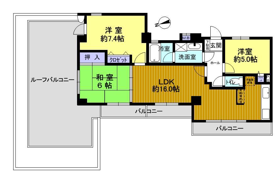 Floor plan. 3LDK, Price 32,800,000 yen, Occupied area 71.02 sq m , Balcony area 10.37 sq m