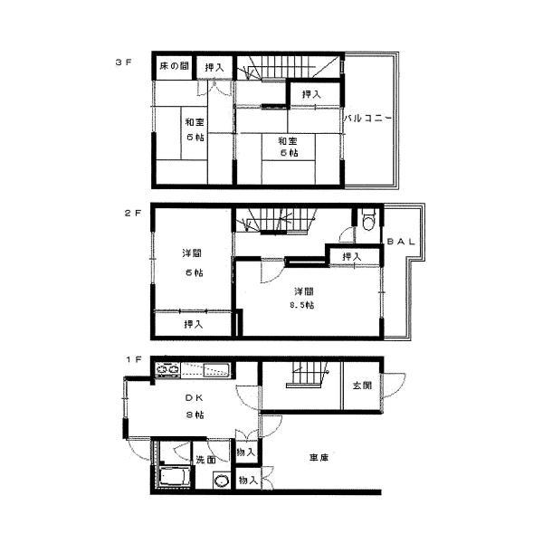 Floor plan. 12.5 million yen, 4DK, Land area 53.18 sq m , Building area 107.82 sq m floor plan